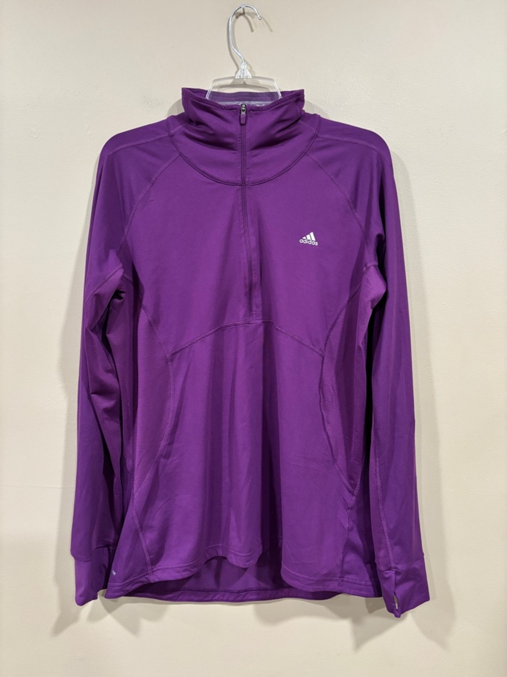 Adidas Women's Climalite 1/4 Zip Pullover Sweatshirt Purple Size XL